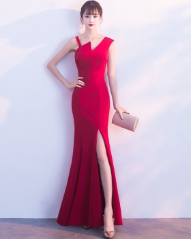 Wedding long mermaid long dress noble red evening dress