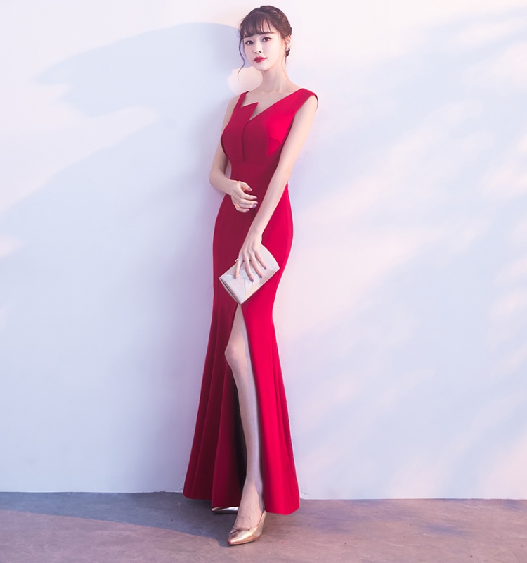 Wedding long mermaid long dress noble red evening dress