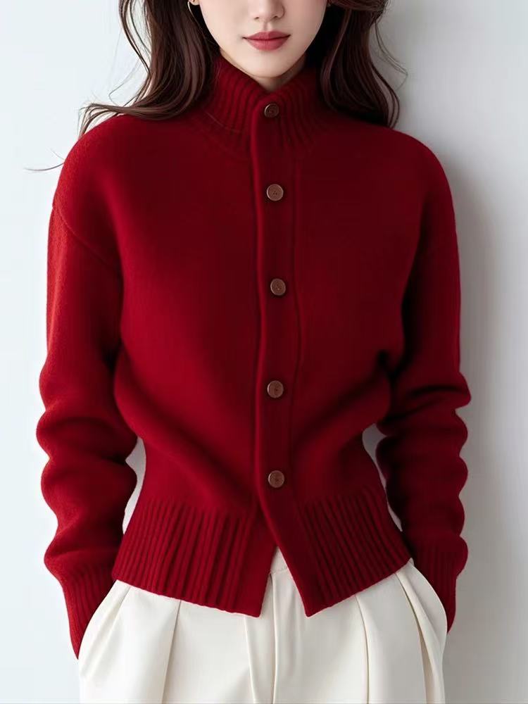 Temperament cardigan autumn and winter sweater for women