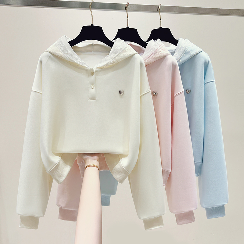 Western style spring tops hooded long sleeve hoodie for women