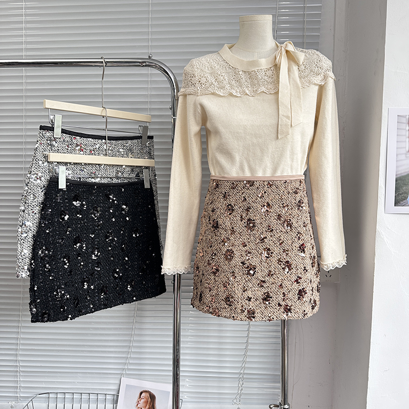 Niche A-line short skirt high waist temperament skirt