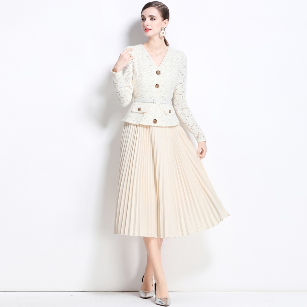 Ladies temperament Pseudo-two France style dress