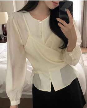 Cross frenum shirt niche Korean style tops