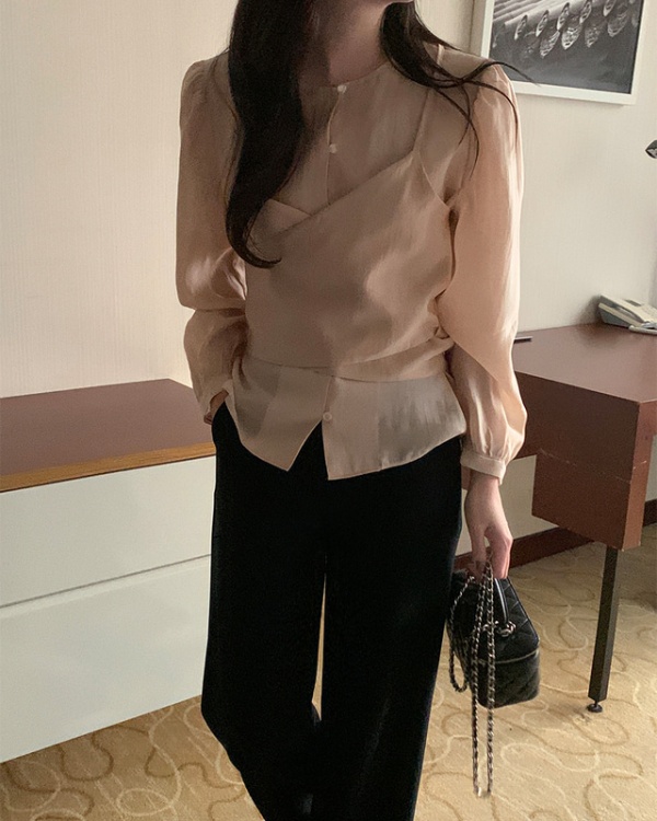 Cross frenum shirt niche Korean style tops