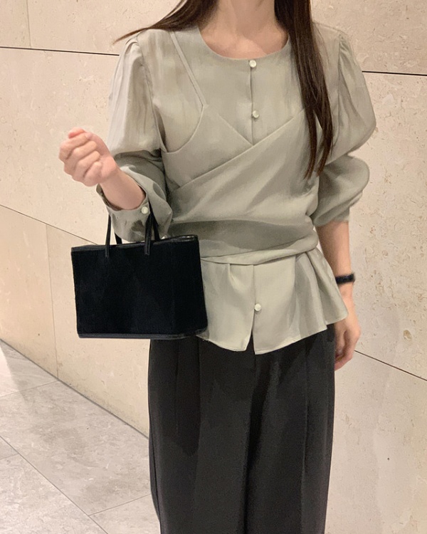 Cross frenum shirt niche Korean style tops