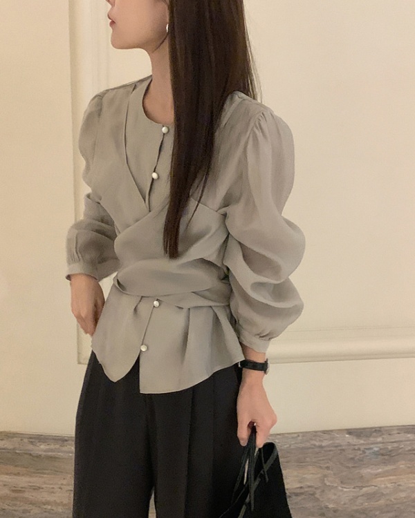 Cross frenum shirt niche Korean style tops