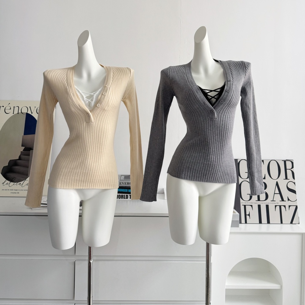 Wear sweater long sleeve tops 2pcs set for women