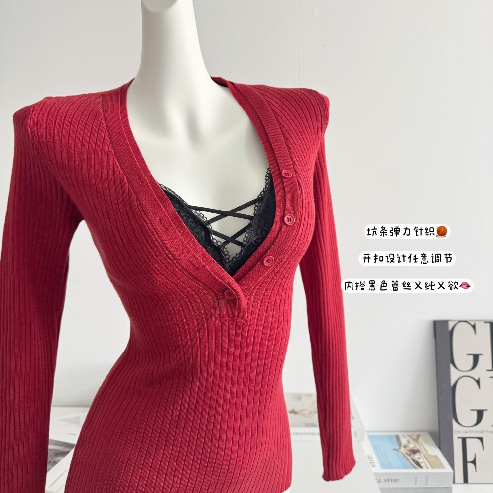 Wear sweater long sleeve tops 2pcs set for women