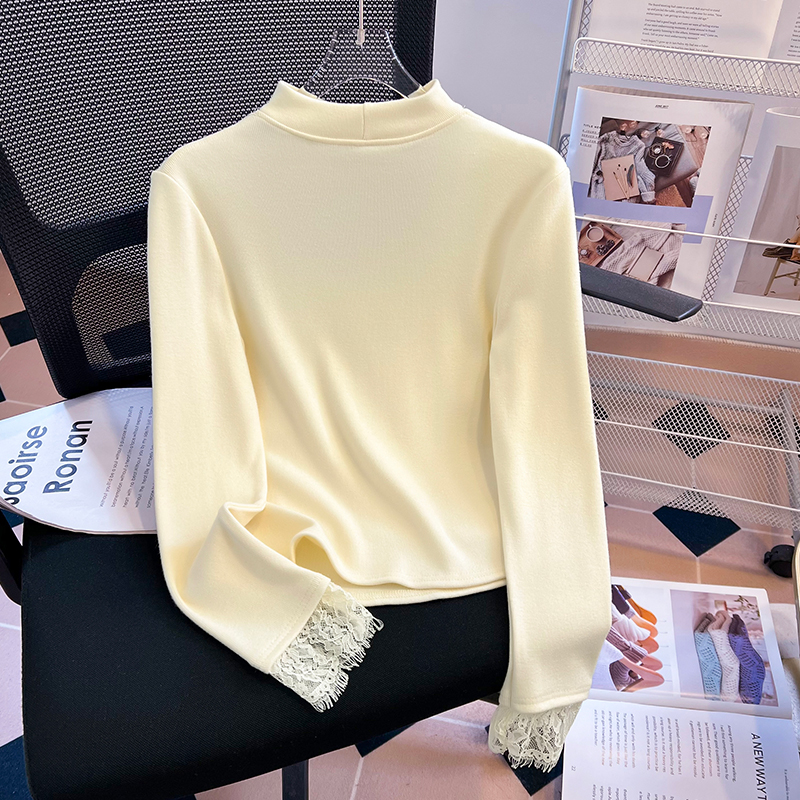 Slim square collar spring bottoming sweater for women