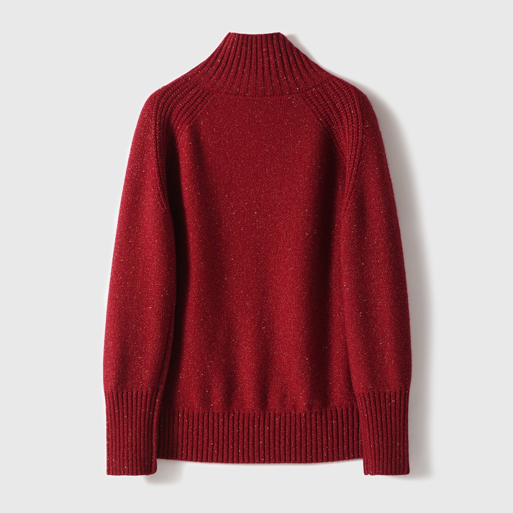 Cashmere knitted wool high collar sweater