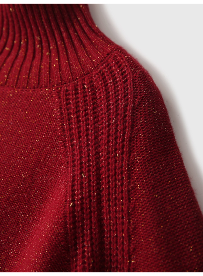 Cashmere knitted wool high collar sweater