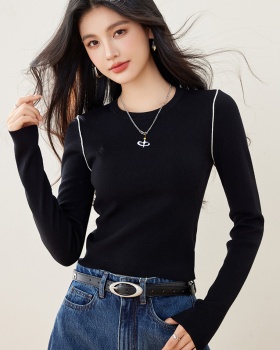 All-match bottoming knitted basis tops for women