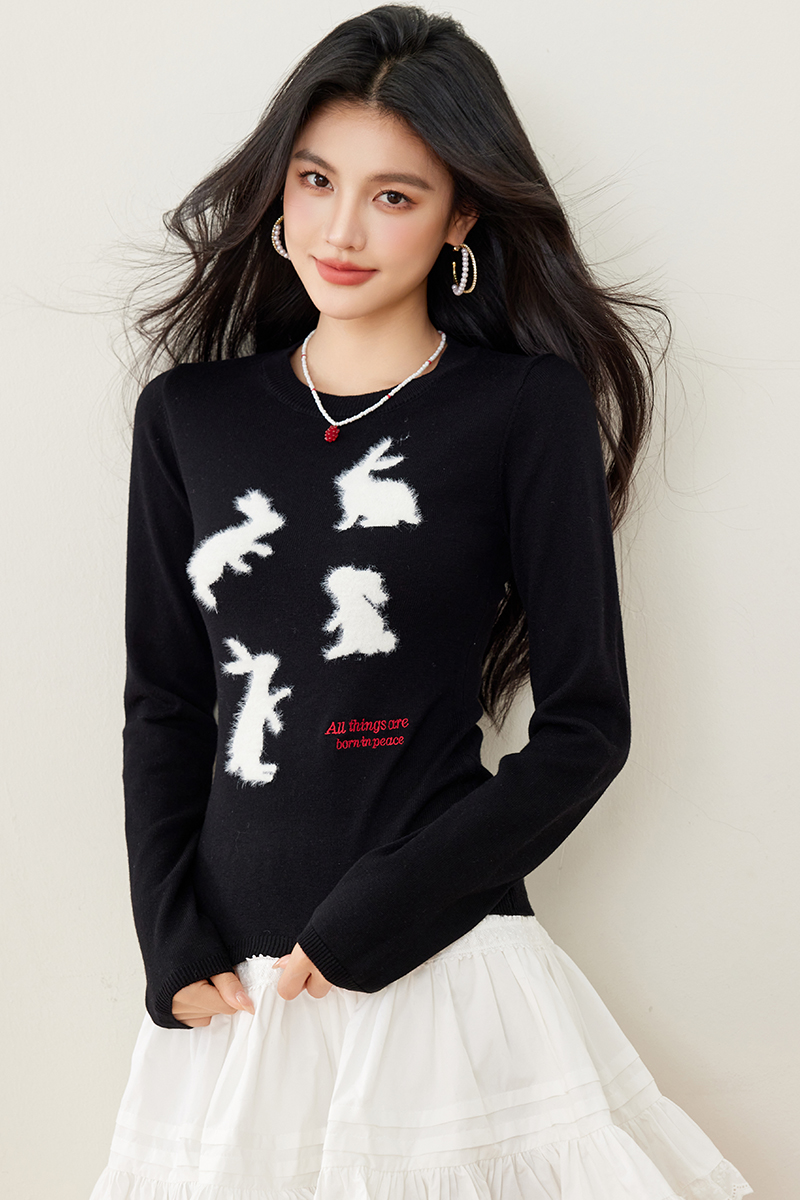 Rabbit slim sweater long sleeve bottoming shirt