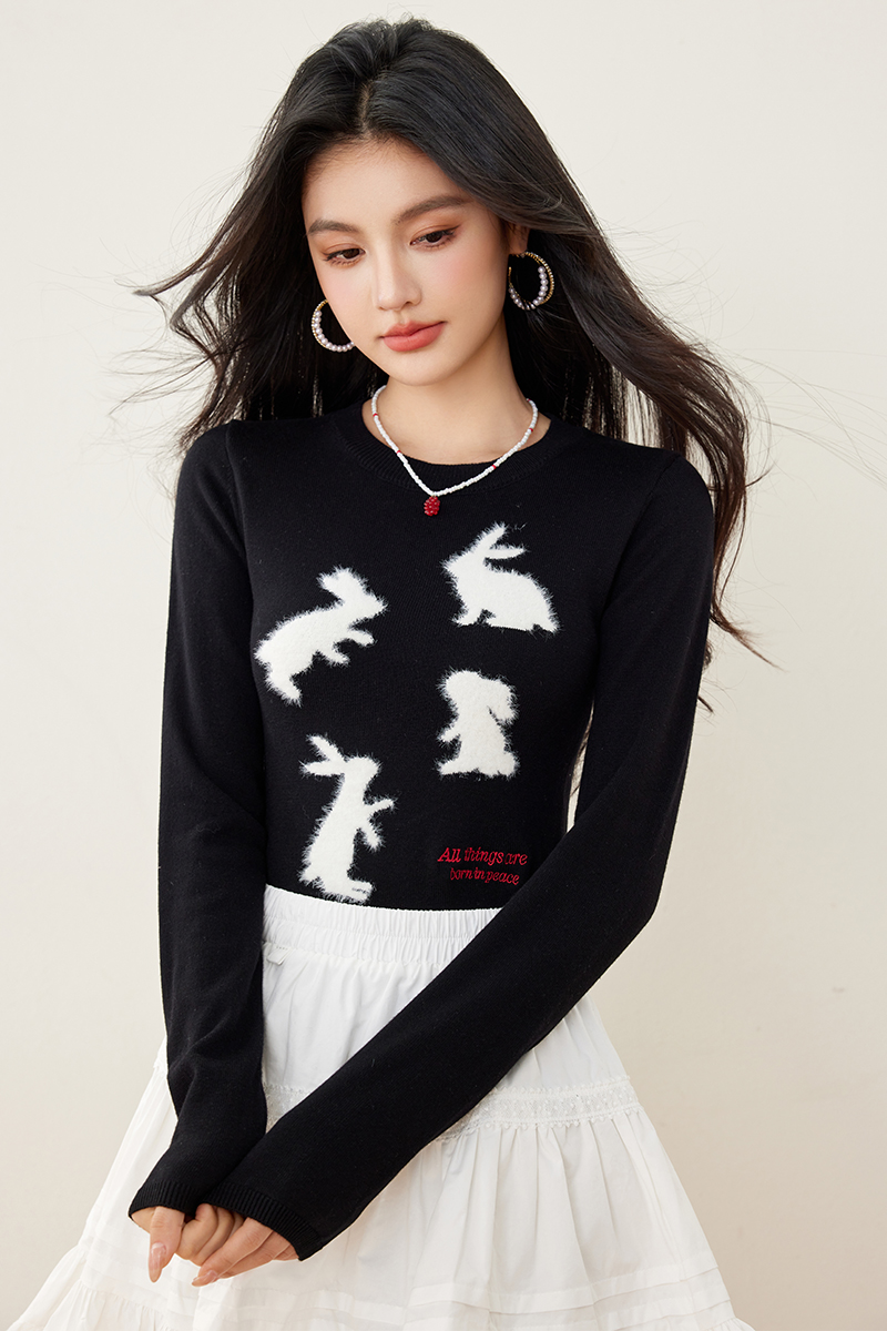 Rabbit slim sweater long sleeve bottoming shirt