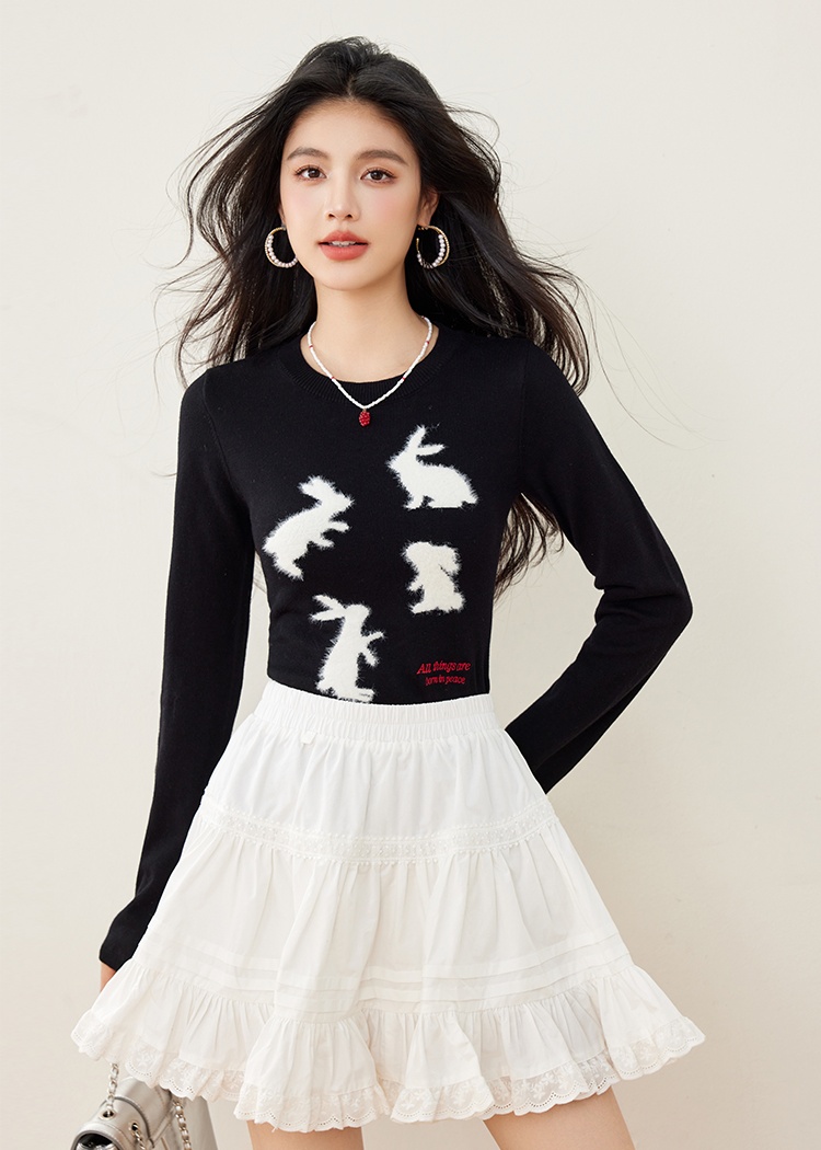 Rabbit slim sweater long sleeve bottoming shirt