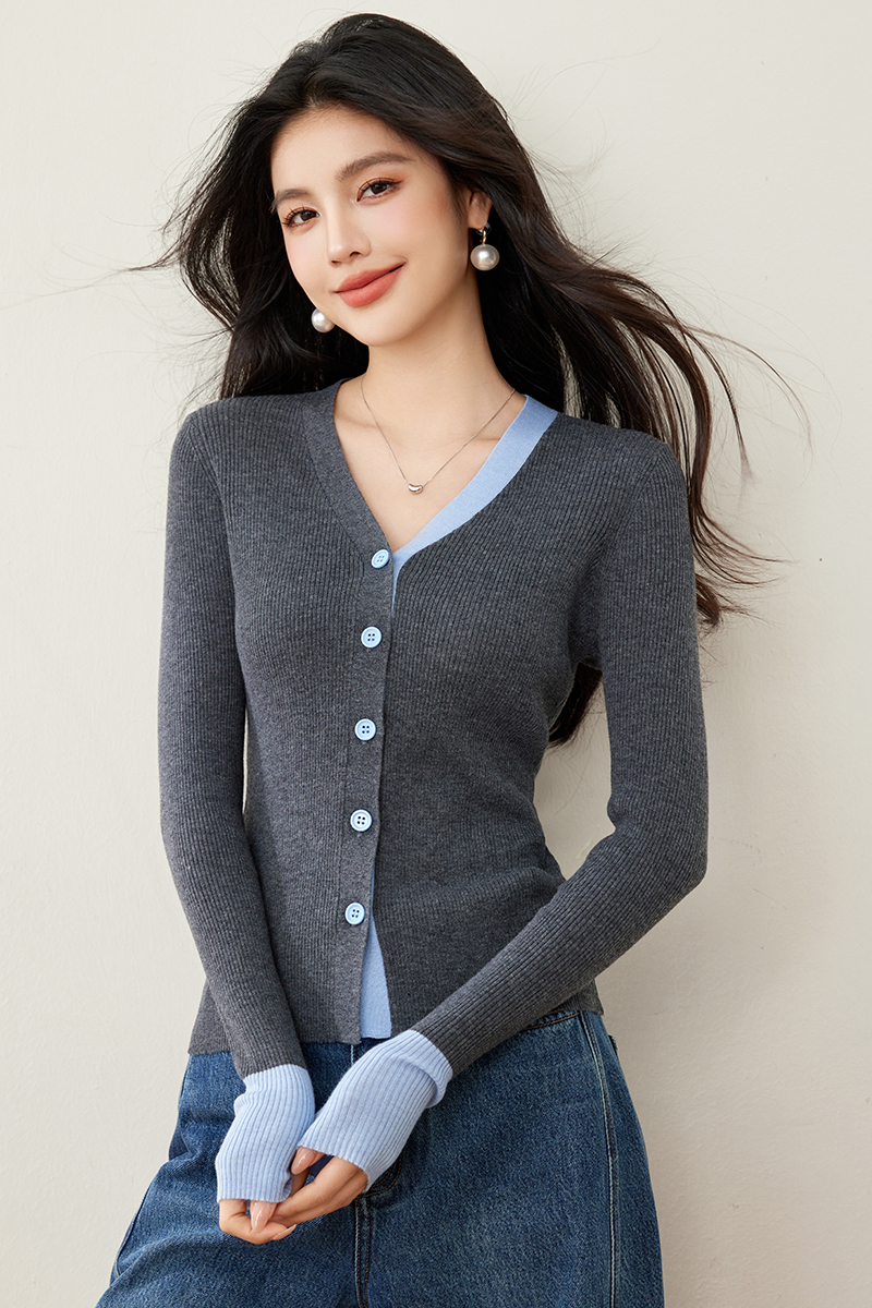 Outside the ride slim tops knitted cardigan for women