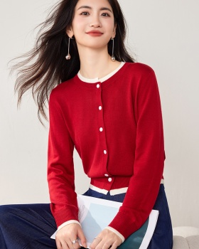 Splice Pseudo-two tops long sleeve sweater for women