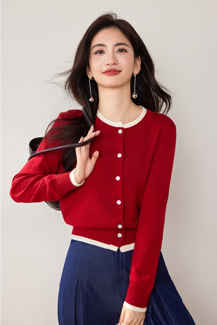 Splice Pseudo-two tops long sleeve sweater for women