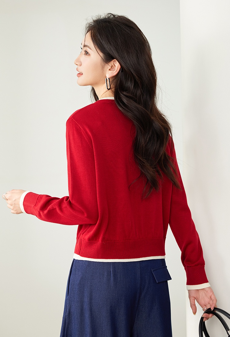 Splice Pseudo-two tops long sleeve sweater for women