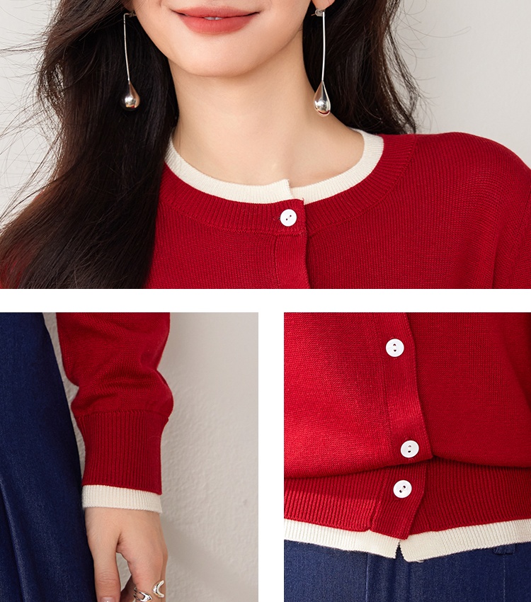 Splice Pseudo-two tops long sleeve sweater for women