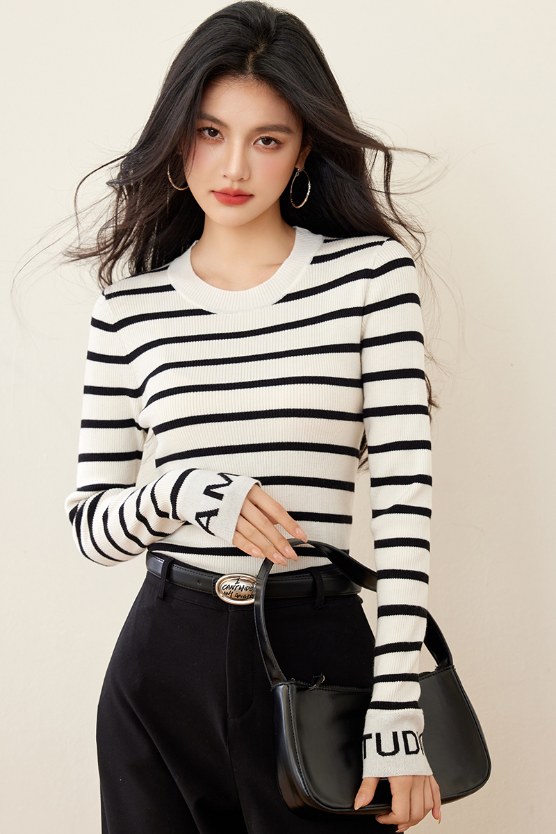 Long sleeve bottoming shirt slim tops for women