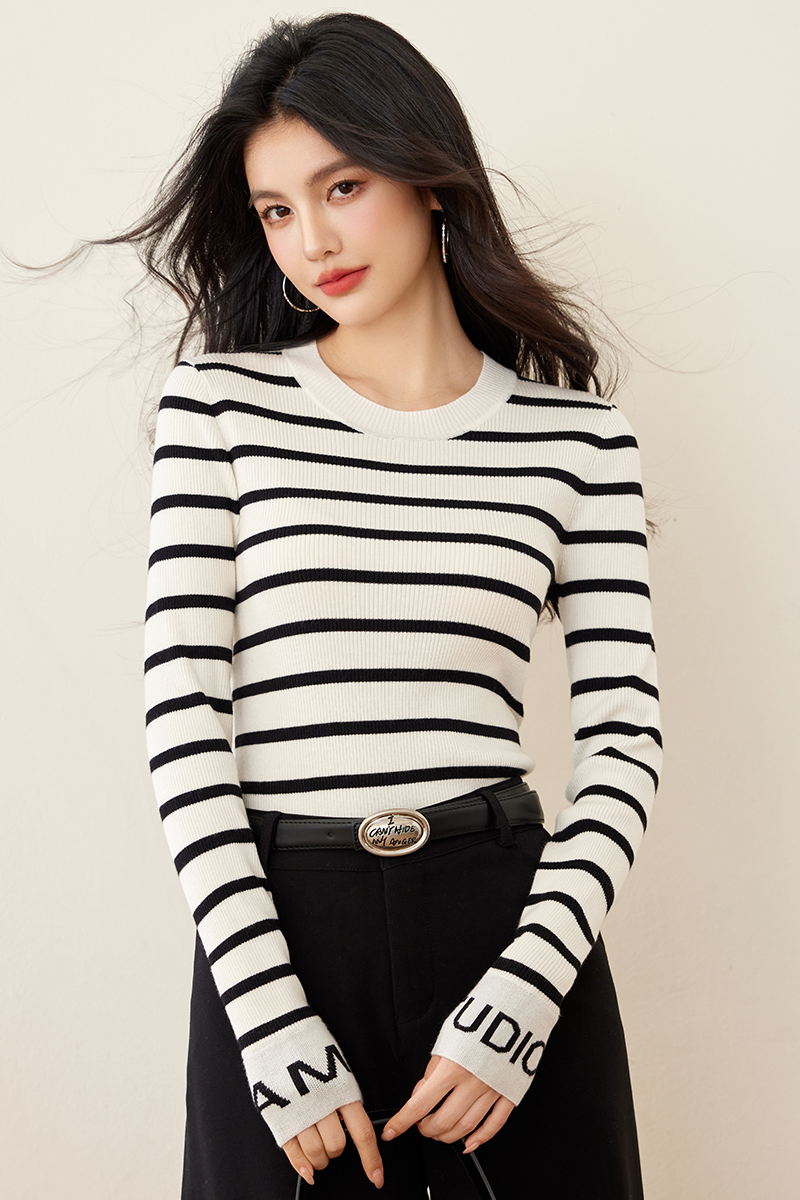 Long sleeve bottoming shirt slim tops for women