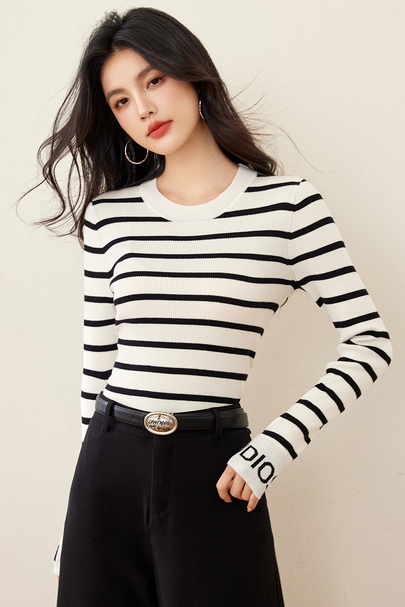 Long sleeve bottoming shirt slim tops for women