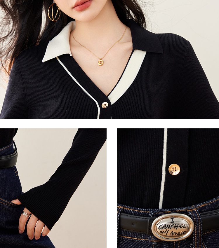 Knitted fashionable cardigan slim sweater for women