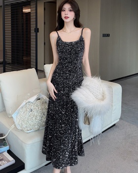 Sling sequins sexy dress slim ladies formal dress