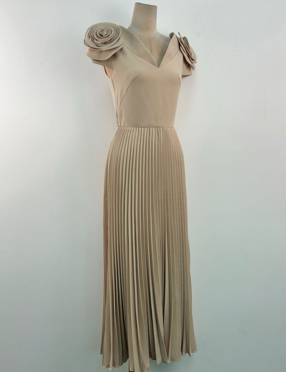 Pleated pinched waist long dress temperament dress