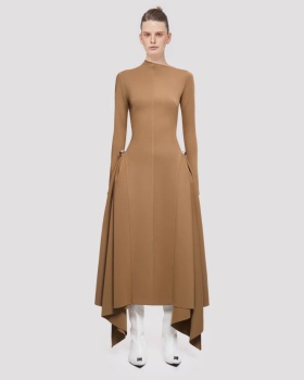 Simple autumn dress temperament big skirt long dress