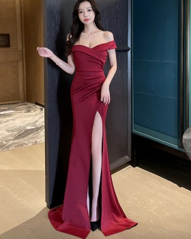 Package hip ladies evening dress  temperament long dress