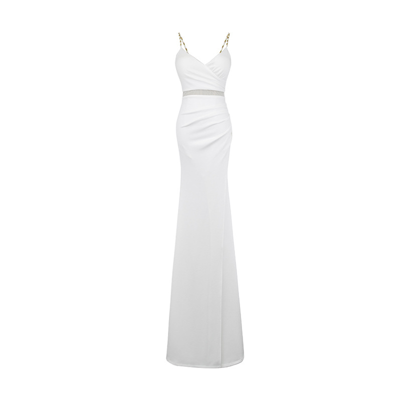 Sexy sling banquet long dress split ladies preside evening dress