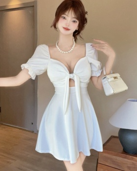 Short bandage short sleeve big skirt dress