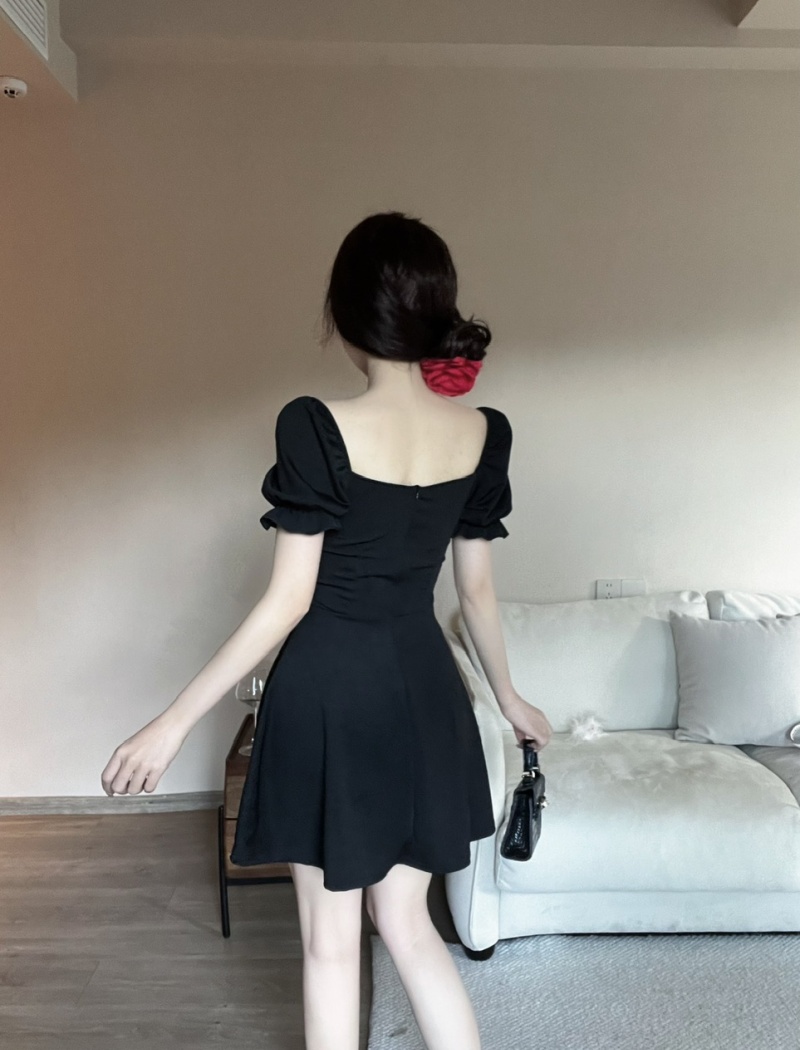 Short bandage short sleeve big skirt dress