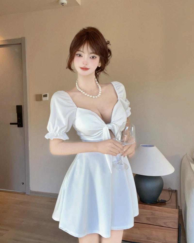 Short bandage short sleeve big skirt dress