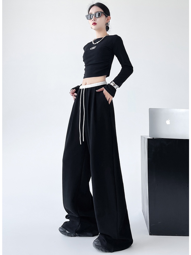 Spring loose sweatpants Casual wide leg pants for women