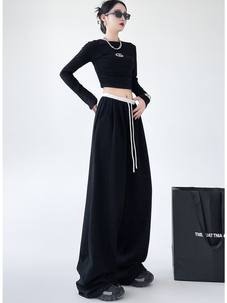 Spring loose sweatpants Casual wide leg pants for women