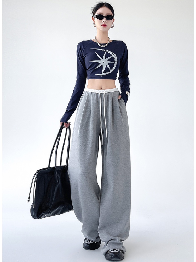 Spring loose sweatpants Casual wide leg pants for women