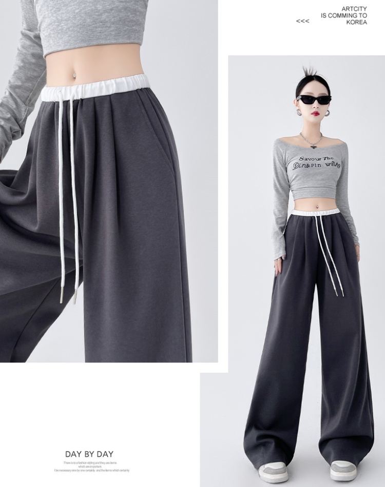 Spring loose sweatpants Casual wide leg pants for women