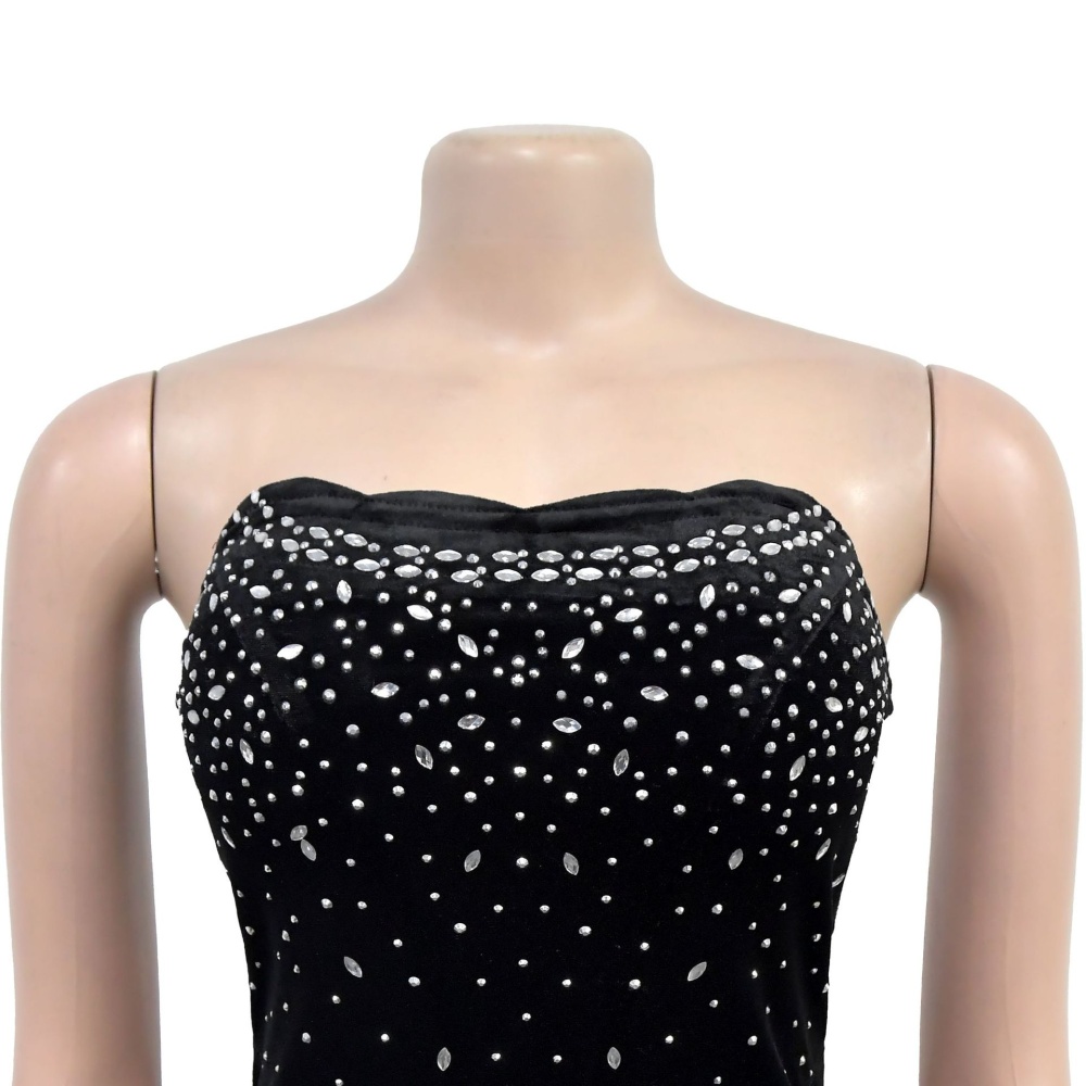 Fashion European style split rhinestone dress for women