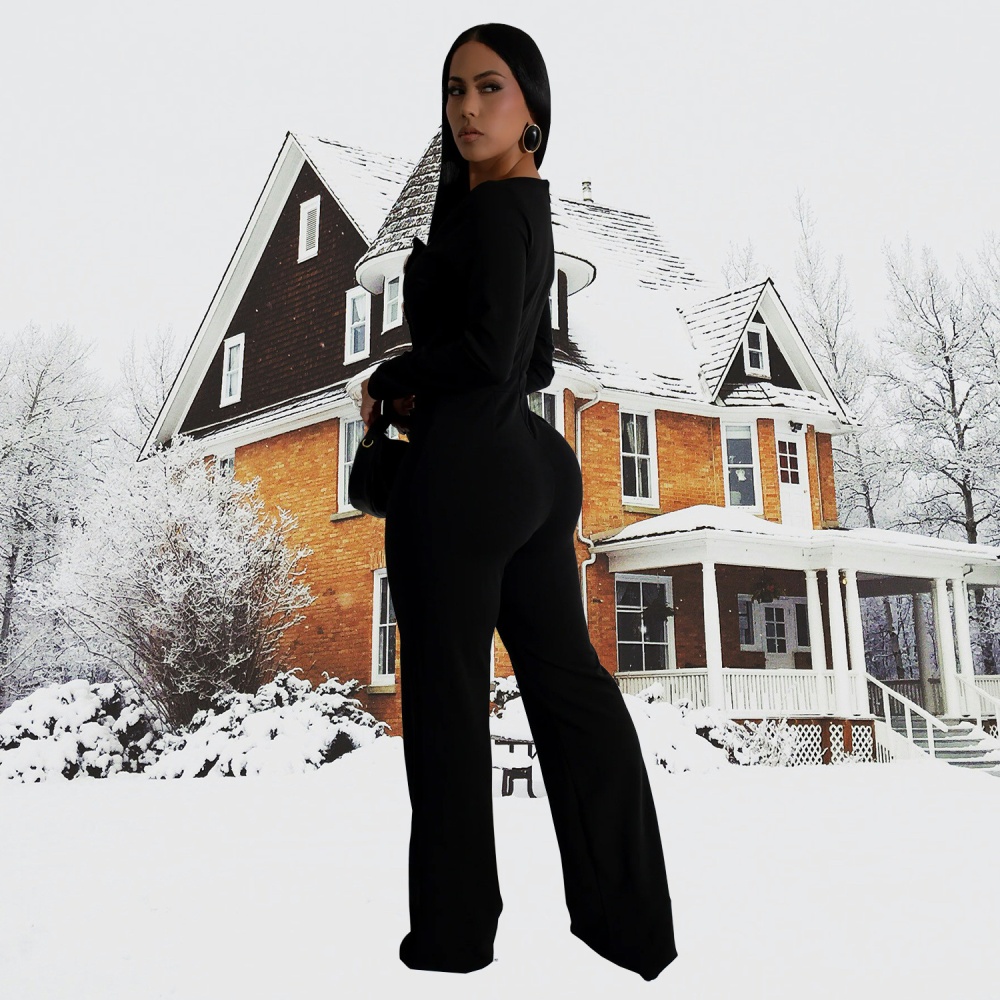 European style jumpsuit slim long pants for women