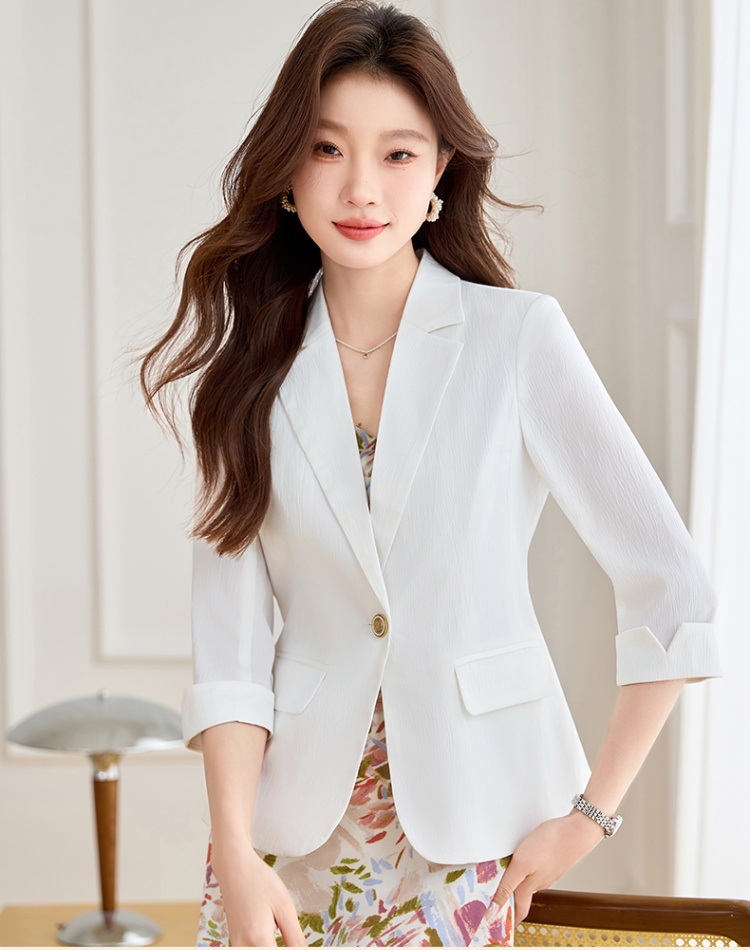 Fashion profession business suit simple white coat