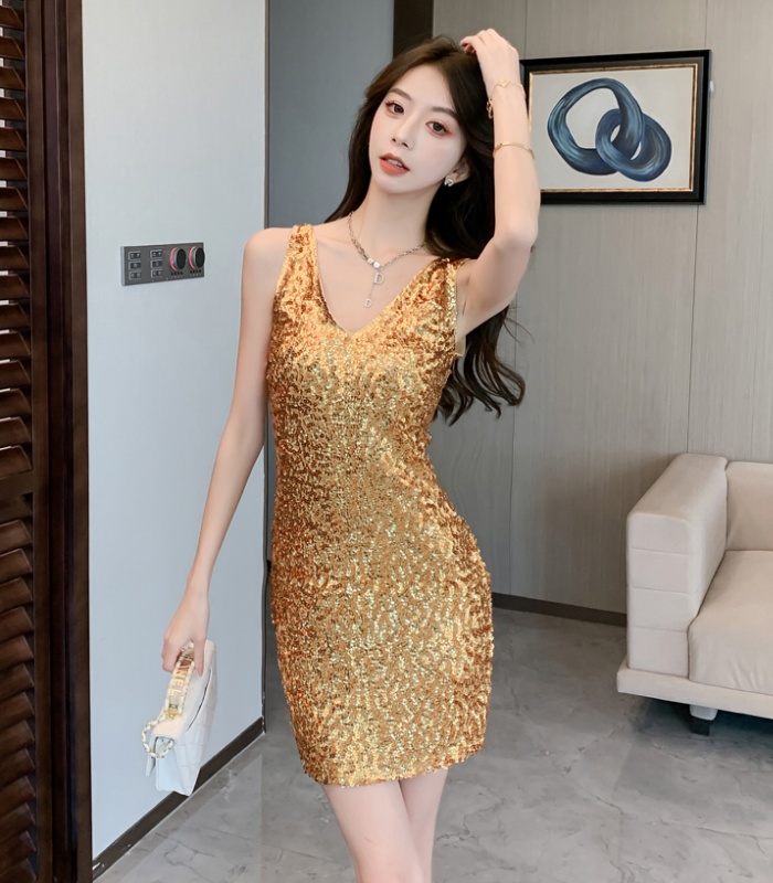 Sequins luxurious spring slim dress for women