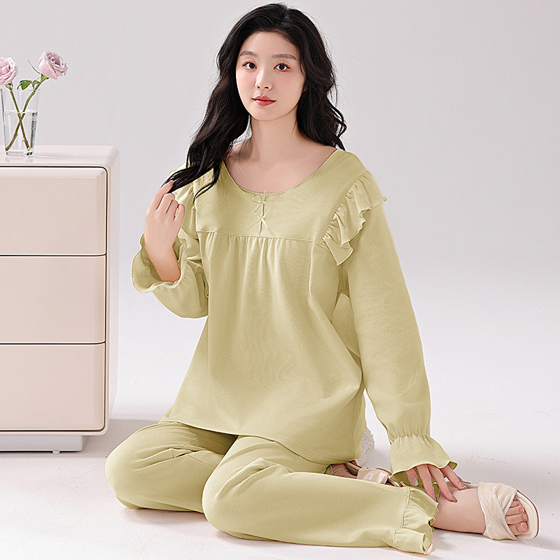 Court style spring sweet homewear cotton pajamas for women