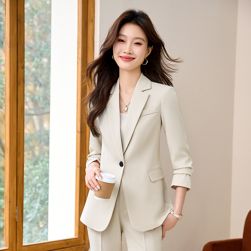 Profession gray suit pants spring business suit 2pcs set