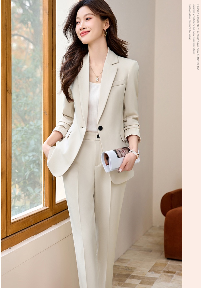 Profession gray suit pants spring business suit 2pcs set