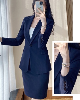 Spring gray business suit profession coat 2pcs set