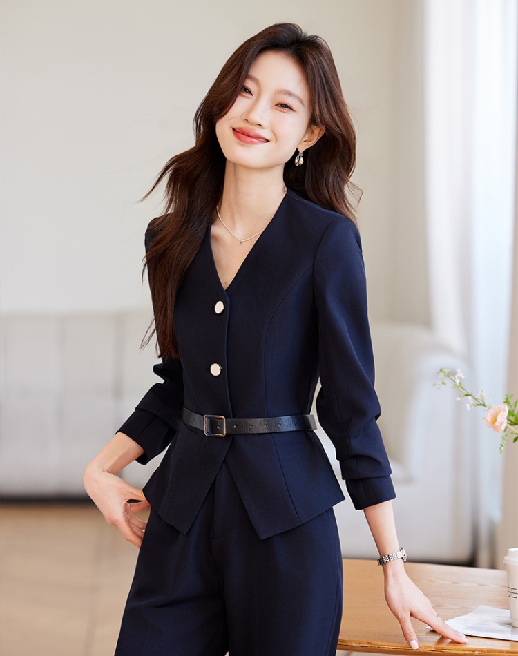 France style coat blue business suit 2pcs set