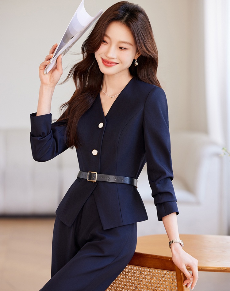 France style coat blue business suit 2pcs set